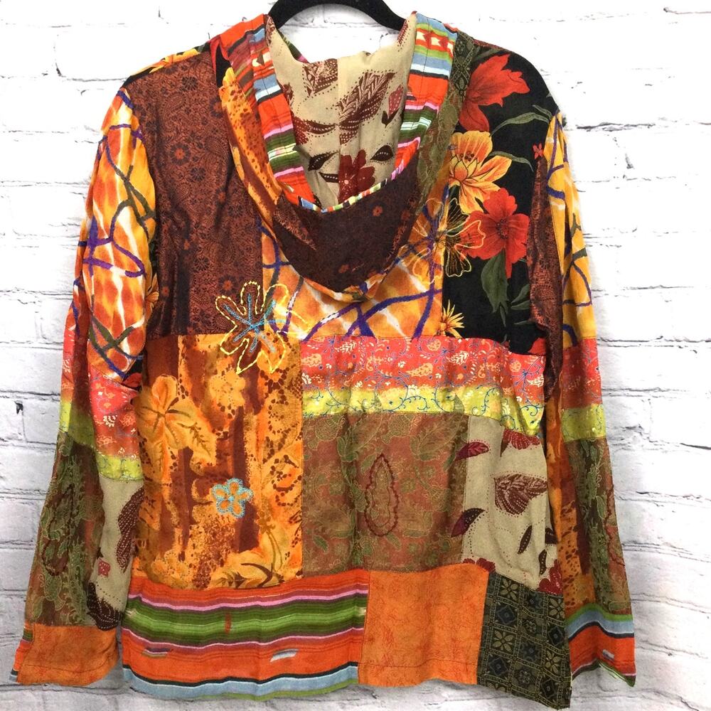 Chico’s Design Patchwork Boho Embroidered Lightwe… - image 3